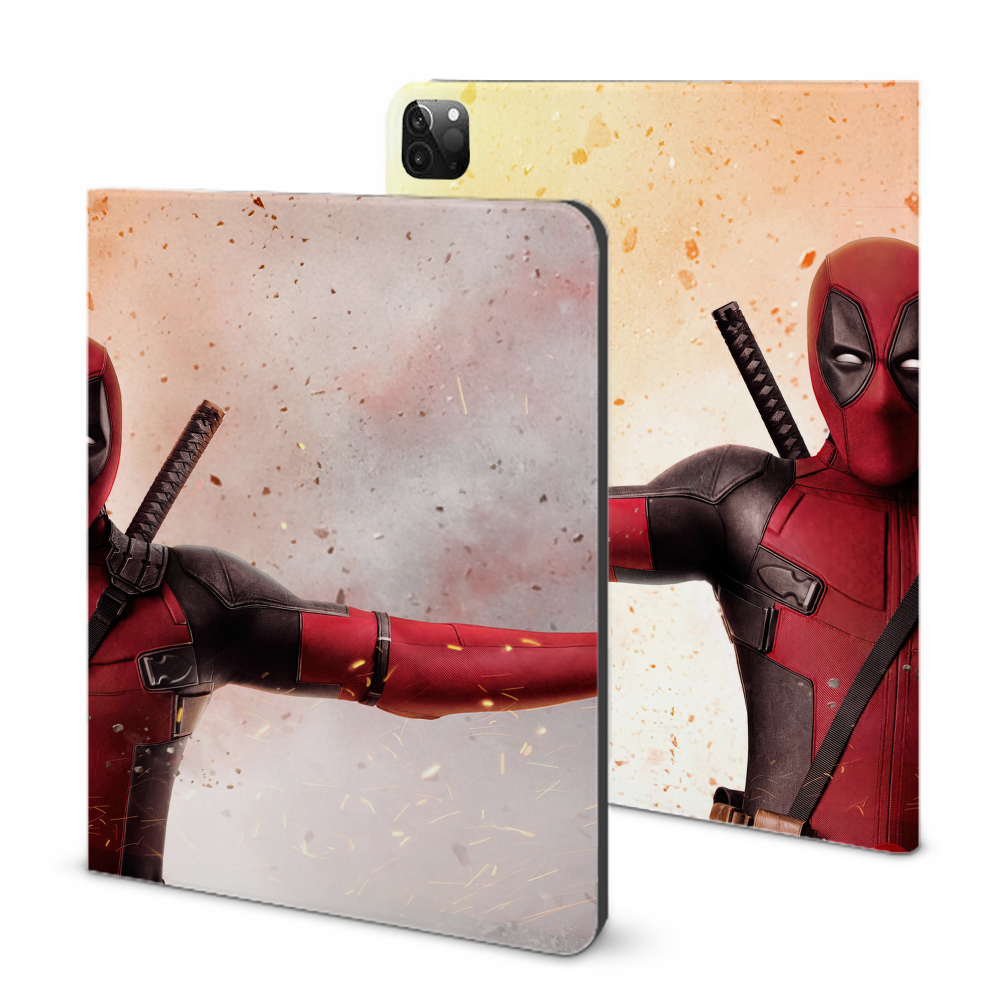 （画像用） Deadpool デッドプール IPadケース ペンホルダー付き ブックスタイルデザイン